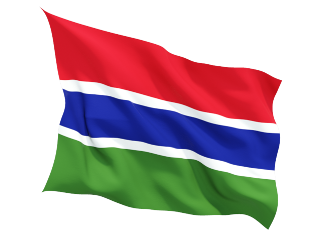 Fluttering flag. Download flag icon of Gambia at PNG format