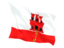 Gibraltar. Fluttering flag. Download icon.
