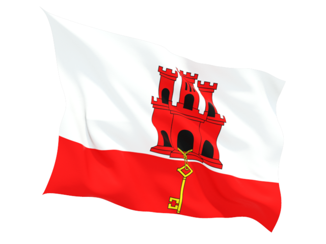 Fluttering flag. Download flag icon of Gibraltar at PNG format