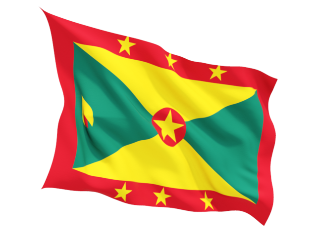 Fluttering flag. Download flag icon of Grenada at PNG format