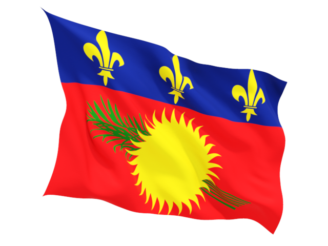 Fluttering flag. Download flag icon of Guadeloupe at PNG format