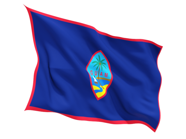 Fluttering flag. Download flag icon of Guam at PNG format