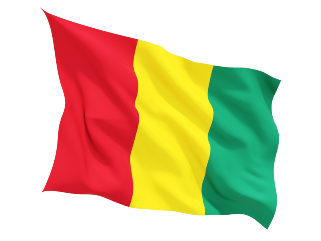 Fluttering flag. Download flag icon of Guinea at PNG format