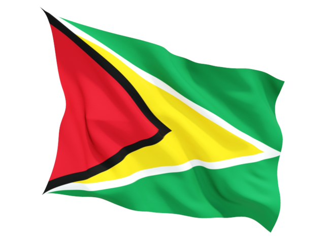 Развевающийся флаг. Скачать флаг. Гайана