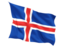 Iceland. Fluttering flag. Download icon.