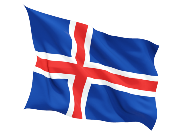 Fluttering flag. Download flag icon of Iceland at PNG format