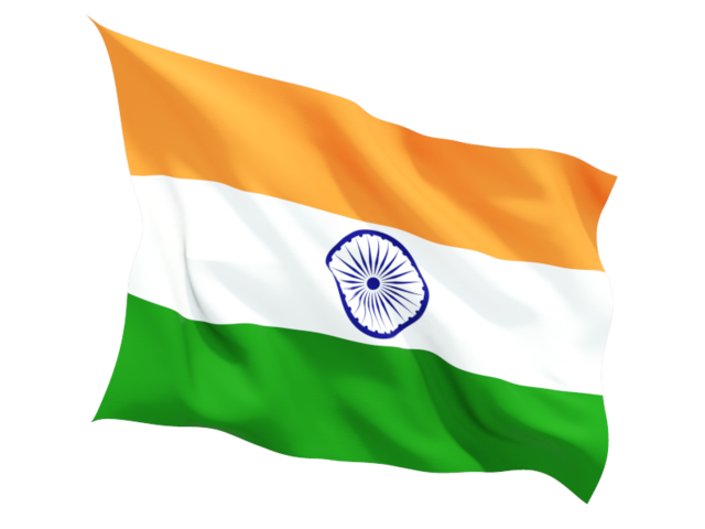 Fluttering flag. Download flag icon of India at PNG format