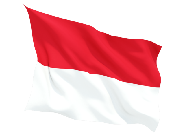 Fluttering flag. Download flag icon of Indonesia at PNG format