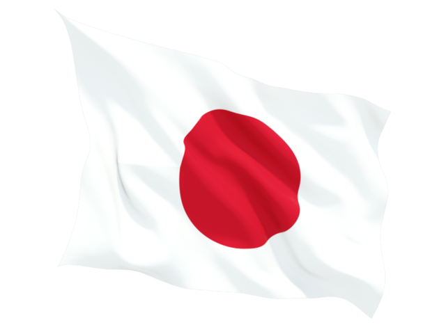 Fluttering flag. Download flag icon of Japan at PNG format
