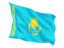 Kazakhstan. Fluttering flag. Download icon.