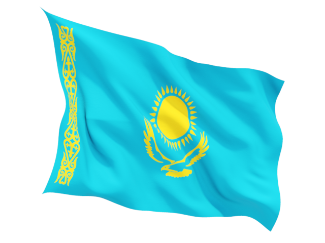Развевающийся флаг. Скачать флаг. Казахстан