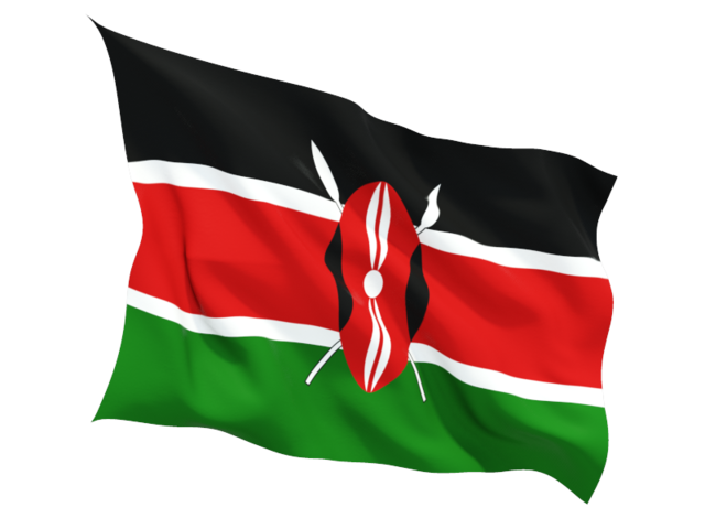 Fluttering flag. Download flag icon of Kenya at PNG format