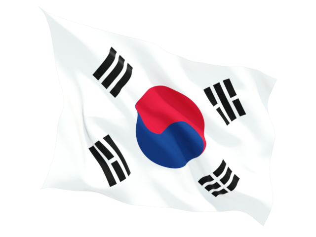 Fluttering flag. Download flag icon of South Korea at PNG format