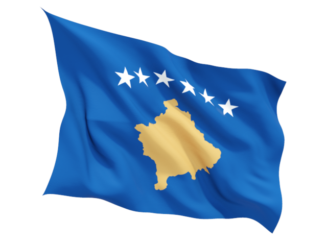 Fluttering flag. Download flag icon of Kosovo at PNG format