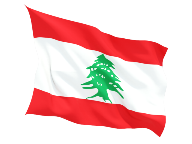 Fluttering flag. Download flag icon of Lebanon at PNG format