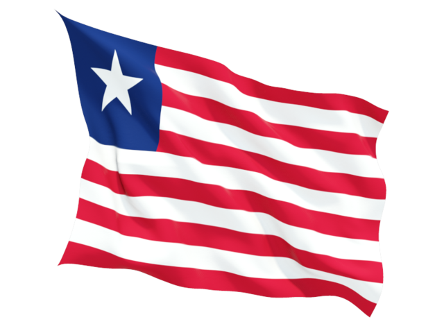 Fluttering flag. Download flag icon of Liberia at PNG format