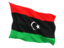 Libya. Fluttering flag. Download icon.