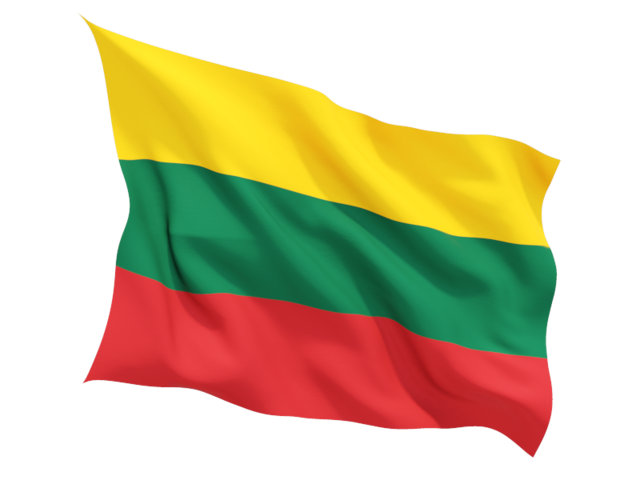 Fluttering flag. Download flag icon of Lithuania at PNG format