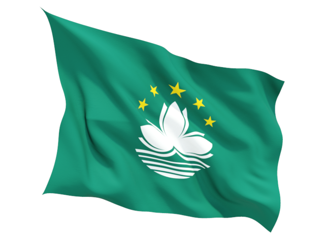 Fluttering flag. Download flag icon of Macao at PNG format