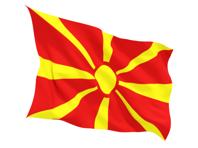 Fluttering flag. Download flag icon of Macedonia at PNG format