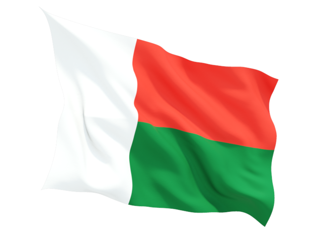 Fluttering flag. Download flag icon of Madagascar at PNG format