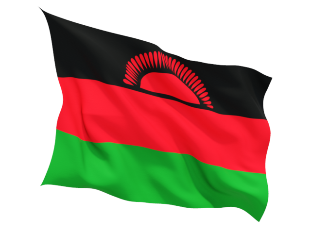 Fluttering flag. Download flag icon of Malawi at PNG format