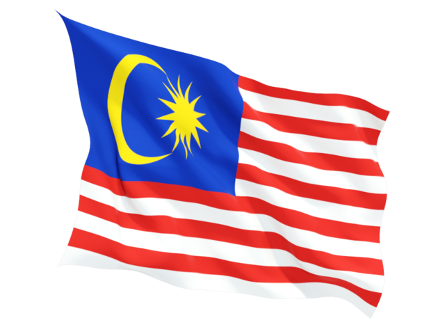 Fluttering flag. Download flag icon of Malaysia at PNG format