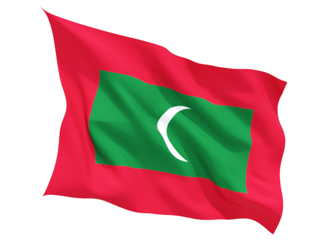 Fluttering flag. Download flag icon of Maldives at PNG format