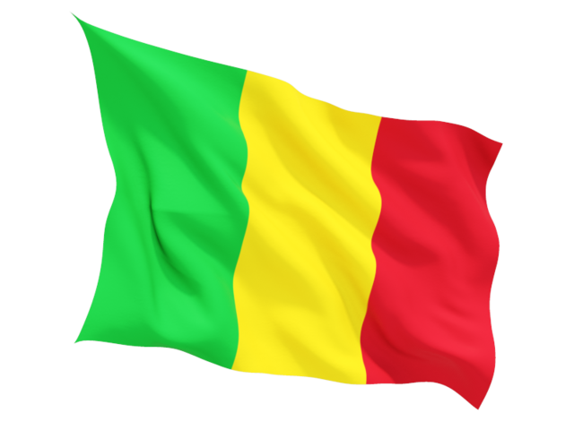 Fluttering flag. Download flag icon of Mali at PNG format