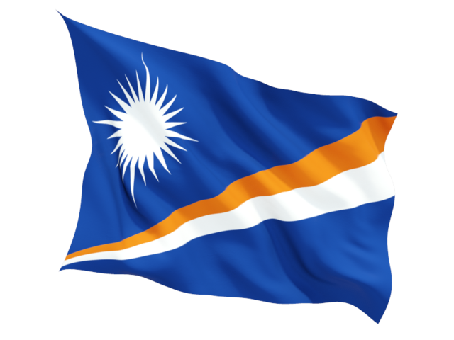 Fluttering flag. Download flag icon of Marshall Islands at PNG format