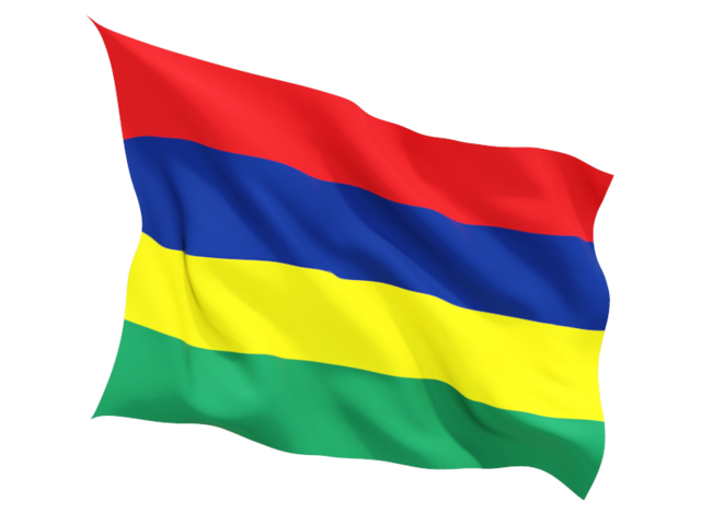 Fluttering flag. Download flag icon of Mauritius at PNG format