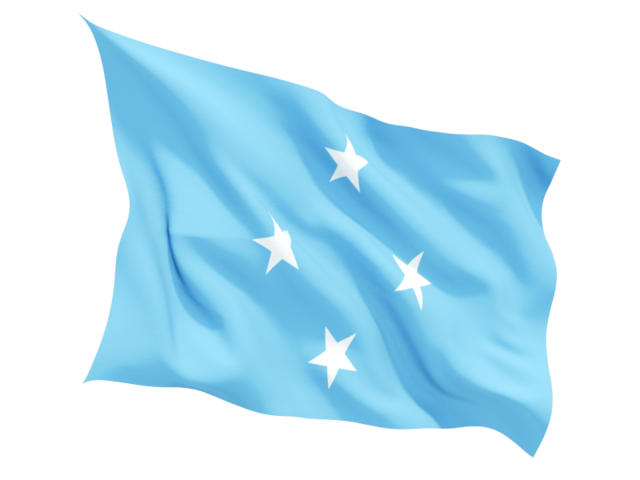 Fluttering flag. Download flag icon of Micronesia at PNG format