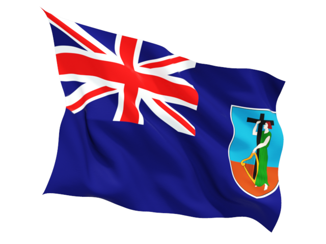 Fluttering flag. Download flag icon of Montserrat at PNG format