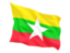 Myanmar. Fluttering flag. Download icon.