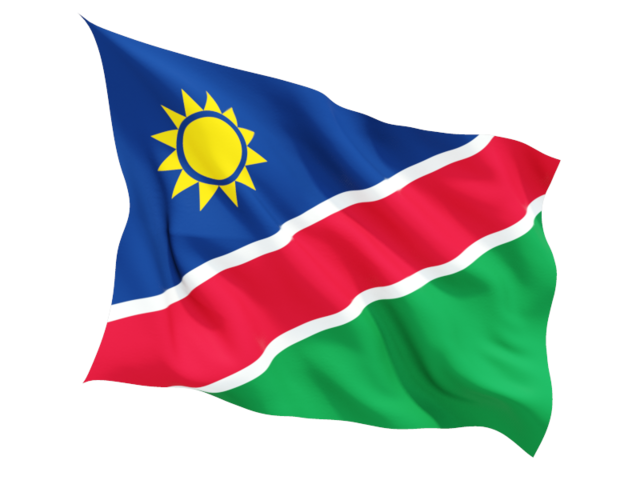 Развевающийся флаг. Скачать флаг. Намибия