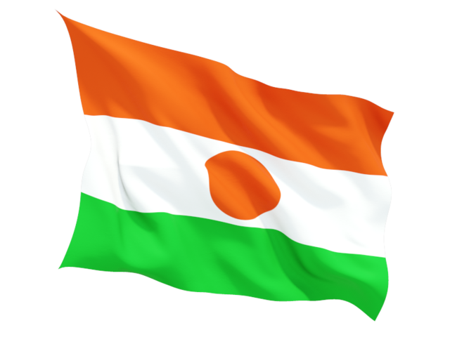 Fluttering flag. Download flag icon of Niger at PNG format