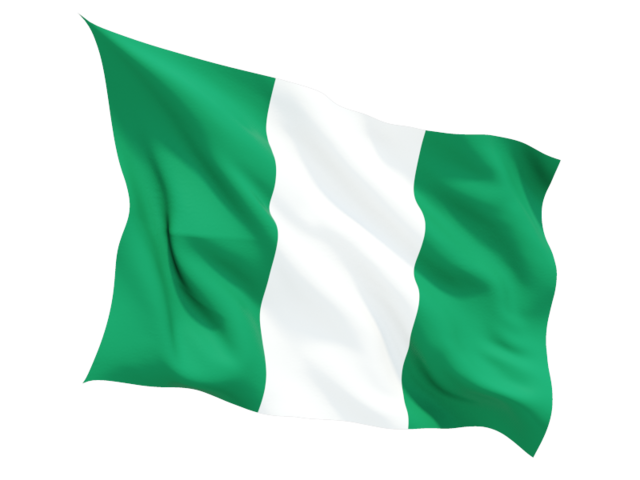 Fluttering flag. Illustration of flag of Nigeria