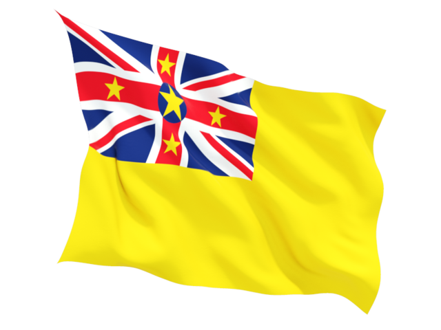 Fluttering flag. Download flag icon of Niue at PNG format