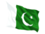 Pakistan. Fluttering flag. Download icon.