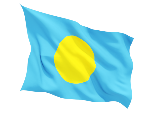 Fluttering flag. Download flag icon of Palau at PNG format