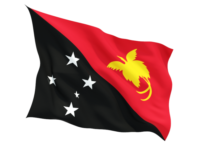 Fluttering flag. Download flag icon of Papua New Guinea at PNG format