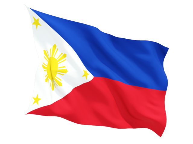 Fluttering flag. Illustration of flag of Philippines