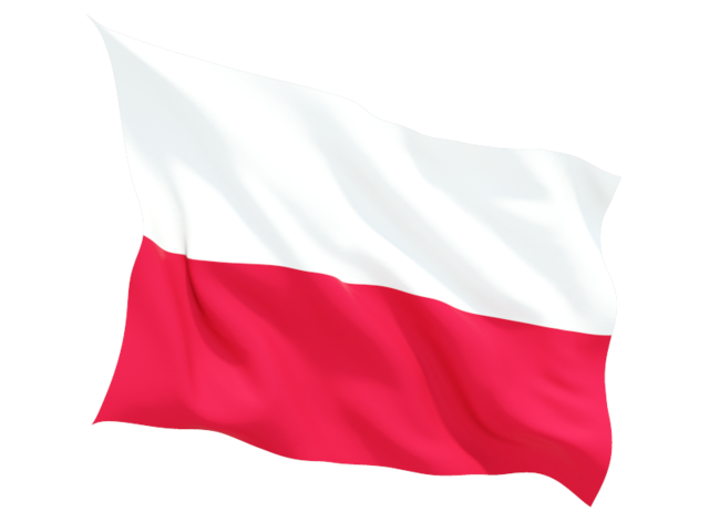 Fluttering flag. Download flag icon of Poland at PNG format