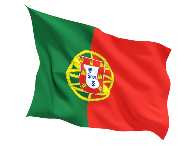 Fluttering flag. Download flag icon of Portugal at PNG format