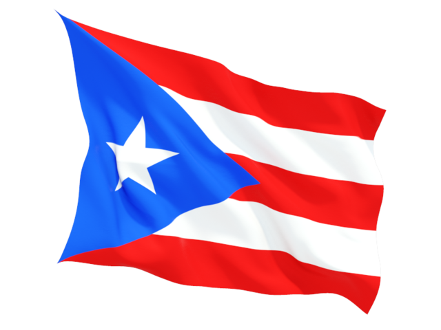 Fluttering flag. Download flag icon of Puerto Rico at PNG format