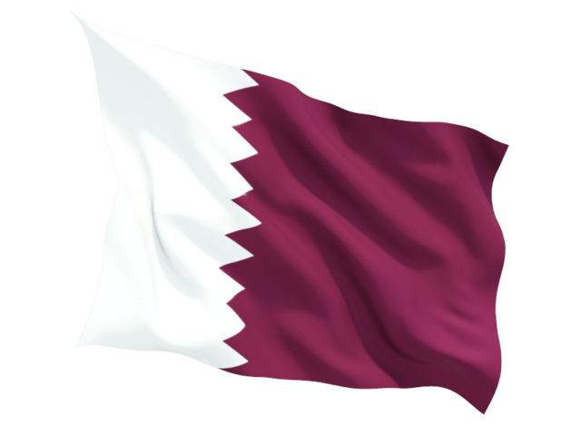 Fluttering flag. Download flag icon of Qatar at PNG format