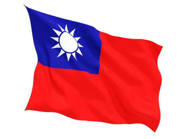 Fluttering flag. Download flag icon of Taiwan at PNG format