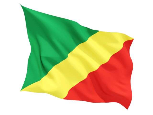 Fluttering flag. Download flag icon of Republic of the Congo at PNG format