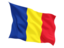 Romania. Fluttering flag. Download icon.