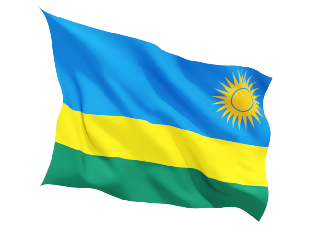 Fluttering flag. Download flag icon of Rwanda at PNG format